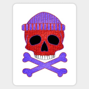 Beanie Skull and Knitted Crossbones Magnet